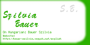szilvia bauer business card